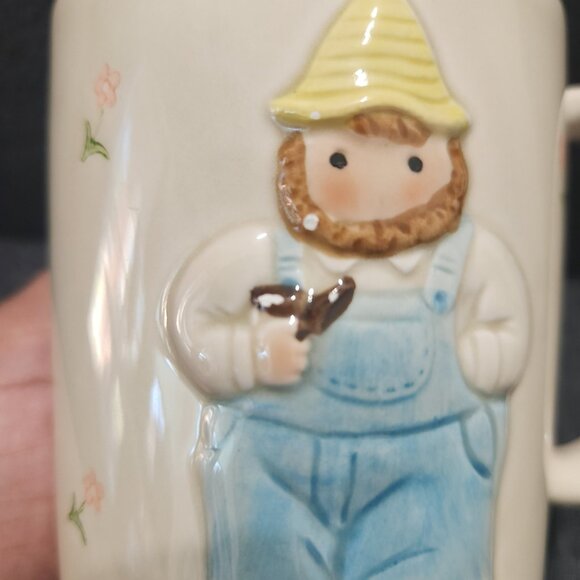 Farmer & Wife Salt & Pepper Shakers with Farmer Coffee Mug OTAGIRI Hand Crafted - Picture 9 of 16